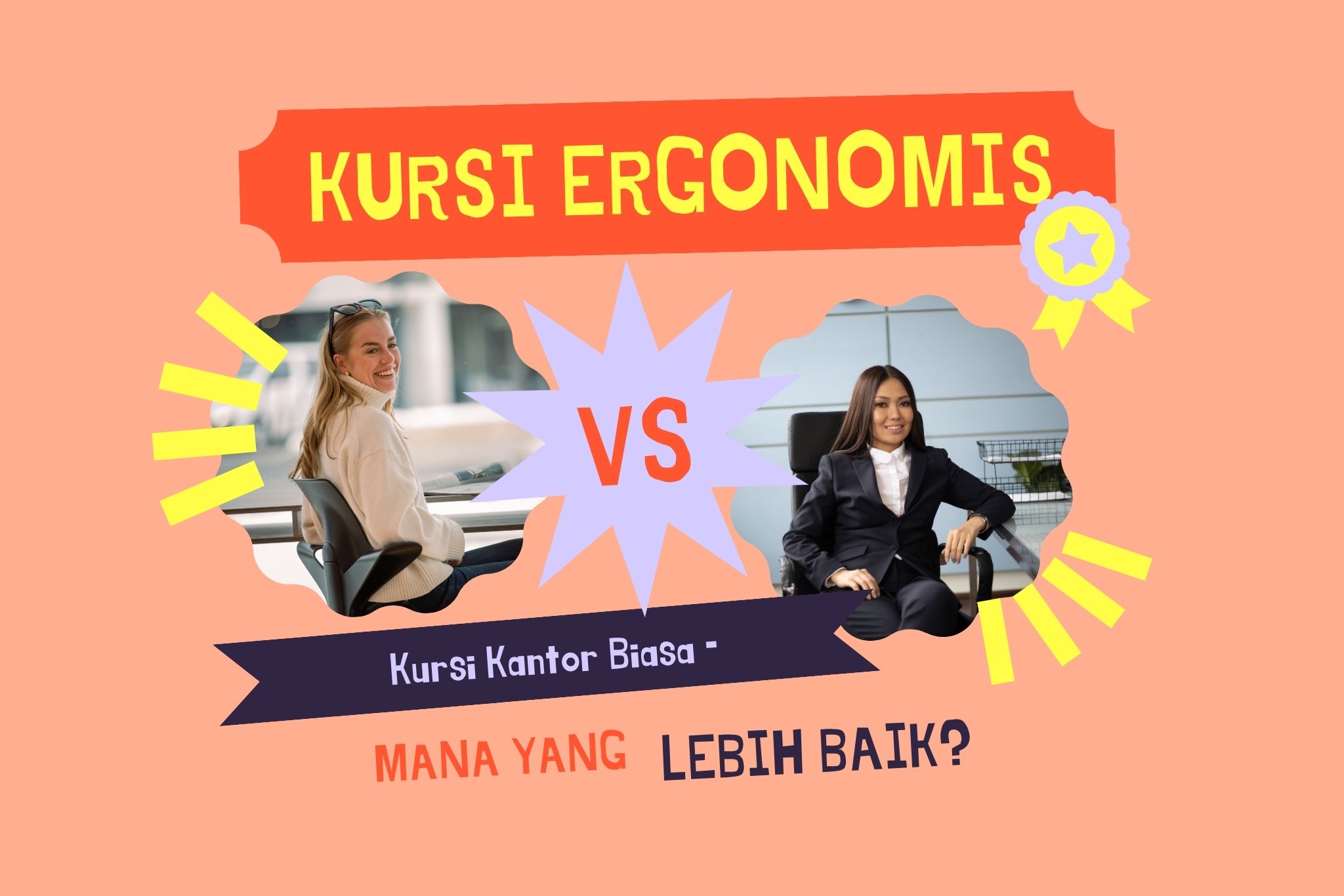 Ergonomic Chair VS Normal Office Chair - Website Blog Cover